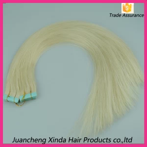 中国 高品質の絹のようなストレートテープ毛extension100％人間の髪卸売テープヘアエクステンション メーカー
