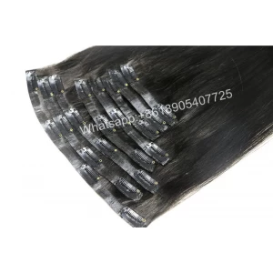 China High quality skin weft clip in hair 10pcs with 24clips dark color clip in hair Hersteller