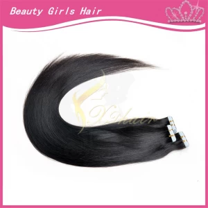 中国 High quality tangle free 100% human tape hair extensions double sided adhesive tape hair 制造商