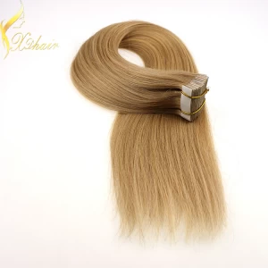 China Highest Quality Human Hair Skin Weft 8-30inch Indian Remy Tape Hair Extension manufacturer