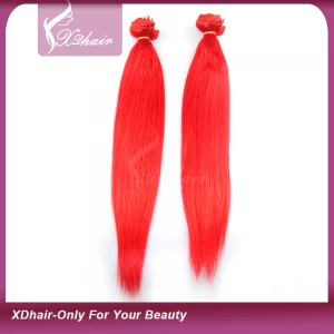 China Hot Fashion Human Hair Red Color 22 inch 220gram Clip in Hair Extension manufacturer