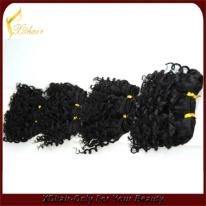 China Hot novo produto para 2.015 brasileira extensões de cabelo afro enrolar 100% trama Human Virgin Remy Hair fabricante