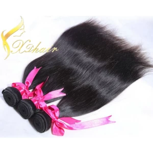 An tSín Hot Sale Grade 7A Virgin Hair straight Wave Black Natual Peruvian Hair déantóir