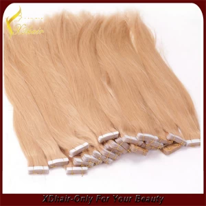 China Hot sale high quality 100% European virgin remy hair double drawn American blue glue tape hair extension manufacturer