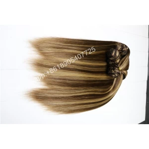 中国 Hot sale high quality piano color Clip In Hair Extension human hair Grade Brazilian Hair メーカー