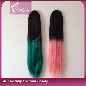 中国 Hot sales human hair ponytail hair extension fashion ombre color human hair ponytail 制造商