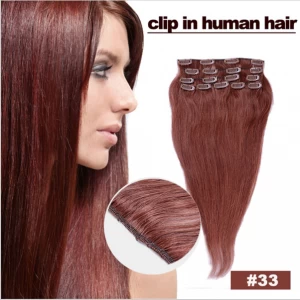 An tSín Hot sell clip in human hair 100% brazilian virgin hair extension déantóir