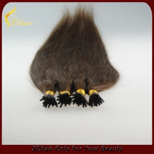 China Hot sell top quality virgin brazilian human hair straight I tip hair extensions manufacturer