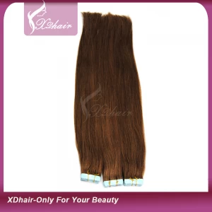 Chine Hot selling 14-26inch soft brazilian remy human hair pu skin weft hair extensions tape hair extensions fabricant