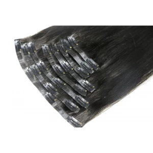 China Hot selling 20inch 100% Brazilian virgin hair clip in hair extension 200g with 18 clips manufacturer
