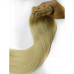 An tSín Human hair extension machine weft blond hair déantóir