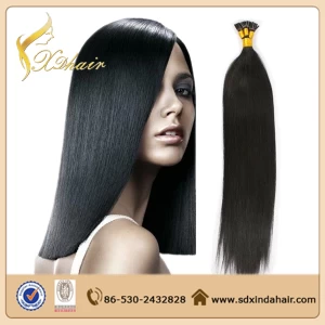 China I tip human hair extensions Wholesale Price remy human hair 100% human hair virgin brazilian hair fabricante