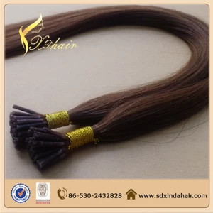 China I tip human hair extensions Wholesale remy human hair 100% human hair virgin brazilian hair fabricante