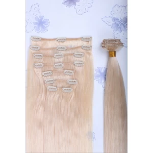 Cina In Stock Clip In Hair 18inch 9Pcs Set 16 Colors Clip In Hair Extension Of 100% Human Hair produttore