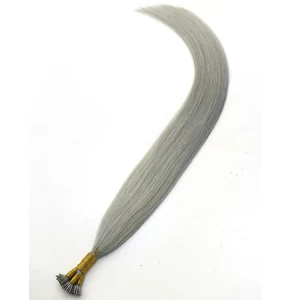 porcelana wholesale price 20" gray color fusion I stick tip hair extensions fabricante