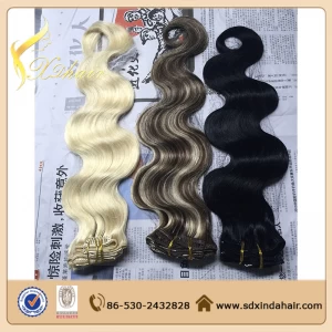 An tSín Indian virgin hair 7A factory price clip in hair déantóir