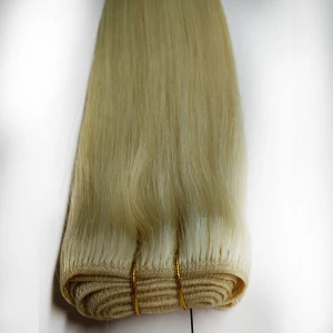 中国 Light blond human hair extension color 613 russian hair 制造商