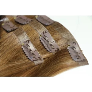 Chine Long Straight xinda pu Clip In Hair Extensions Pieces dark color skin weft fabricant