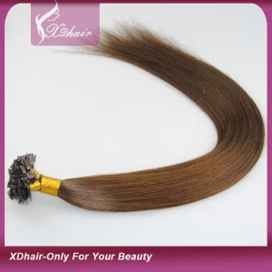China Fabricage Groothandel 100% Virgin Brazilian Hair Italië Keratine Glue Flat Shape Nait Tip Hair Extension fabrikant