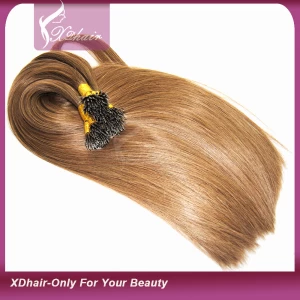Cina Manufacture Wholesale Human Hair Virgin Remy Pre-Bonded 1g strand hair extension nano tip hair produttore