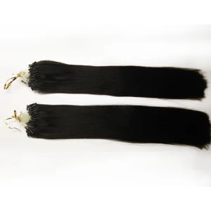 China Micro loop ring hair extension 1g strand natural black hair fabricante