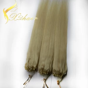 An tSín Micro loop ring hair loop wire light blond brazilian hair déantóir