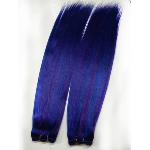 中国 Mix color hair weft  highlight purple color blue weaving 150g per pack bulk order price 制造商