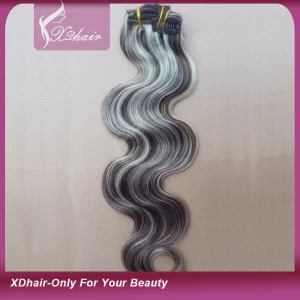 China Mixed Color 100% Human Hair 8 Piece / Set Manufacture Wholesale Clip in Hair Extensions manufacturer