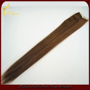 China Mais elegante 5A Grade Virgin Brazlian Pu Glue Tape Extensão Cabelo Liso trama do cabelo fabricante