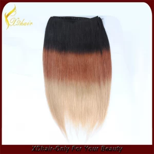 China Most Fashionable Virgin Hair Weave Ombre Color Human Hair Weft manufacturer