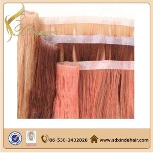 China Most Popular Double Drawn Thick Bottom 100 Human Hair tape in hair extentions manufacturer