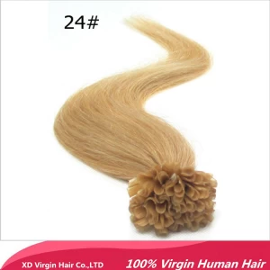 中国 Nail tip human hair extension 0.5g and 1g per piece stick tip hair 制造商