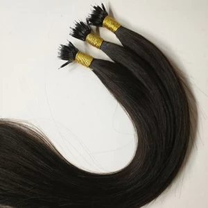 China Nano bead human hair extension steel tip hair 0.5g and 1g strand hair manufacturer