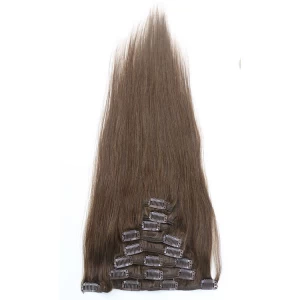 China Natural color body wave tangle free shedding free no lice clip in hair extensions Hersteller
