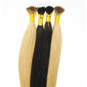 An tSín Natural color top quality100% Brazilian vigin remy hair I-tip hair extension for black women déantóir