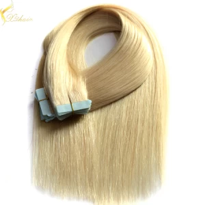Chine New 2017 fast ship large stock double drawn tape in hair extensions virgin fabricant