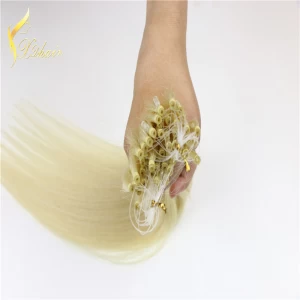 Cina New Fashion #60 Top Quality Double Drawn Cheap Price Micro Ring Hair Extensions produttore