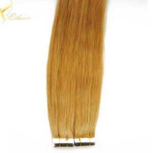 China New arrival 2016 double drawn wholesale super tape human hair extensions tape in fabricante