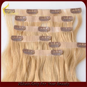 中国 New arrival hot selling 100% Indian virgin remy hair bulk body wave double weft clip in hair extension メーカー