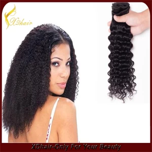 中国 New product hot selling high quality 100% Brazilian virgin remy human hair weft bulk deep wave natural looking double weft hair weave メーカー