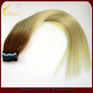China New style blue glue 100% Brazilian virgin remy hair Germany glue two tone tape hair extension fabricante