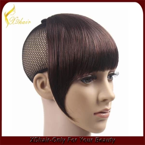 Cina New style hot selling high quality 100% unprocessed Brazilian virgin remy hair clip in bangs hair extension produttore