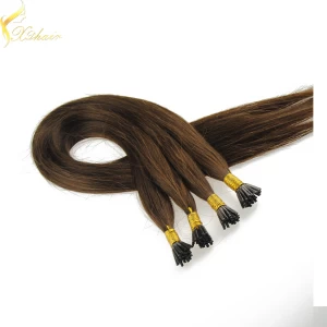 Chine No Tangle Never Shedding Best Selling Top Quality Double Drawn Wholesale i tip remy   human hair extensions top quality fabricant