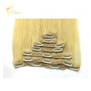 中国 No chemical processed 100% percent brazilian remy human hair natural straight clip in hair extension 制造商