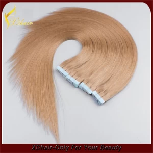Cina No shedding no tangle beautiful colored blue glue100% Brazilian virgin remy hair Germany blue glue new style tape hair extension produttore