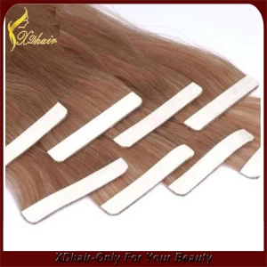 China No tangle no shedding keratin glue 100% European virgin remy hair double drawn Germany glue tape hair extension manufacturer