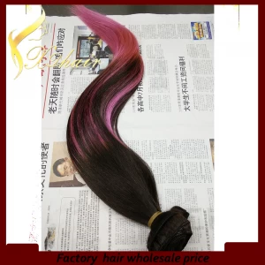 中国 Ombre hair weft two tone  human hair machine weft peruvian hair extension 制造商