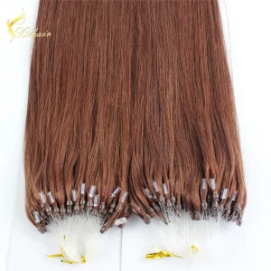 porcelana Perfect quality silky straight micro ring 100% malaysian straight virgin hair fabricante