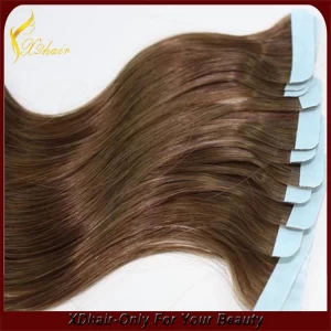 China Premium quality 9a virgin wholesale cheap 20 inch double drawn tape hair extensions indian remy fabricante
