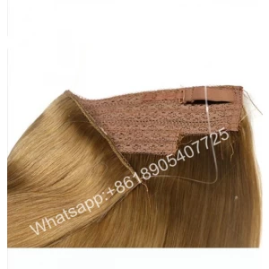 porcelana Quick application One Piece Human flip Hair halo hair Extension Blonde Highlight Hair Wholesale fabricante